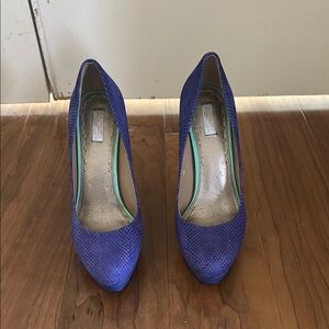 Blue Textured Women's Shoes